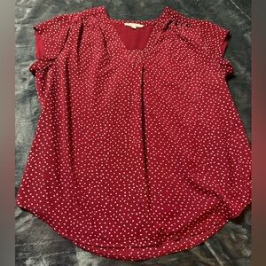 Fun2Fun Women's Dark Red Polka Dot Top